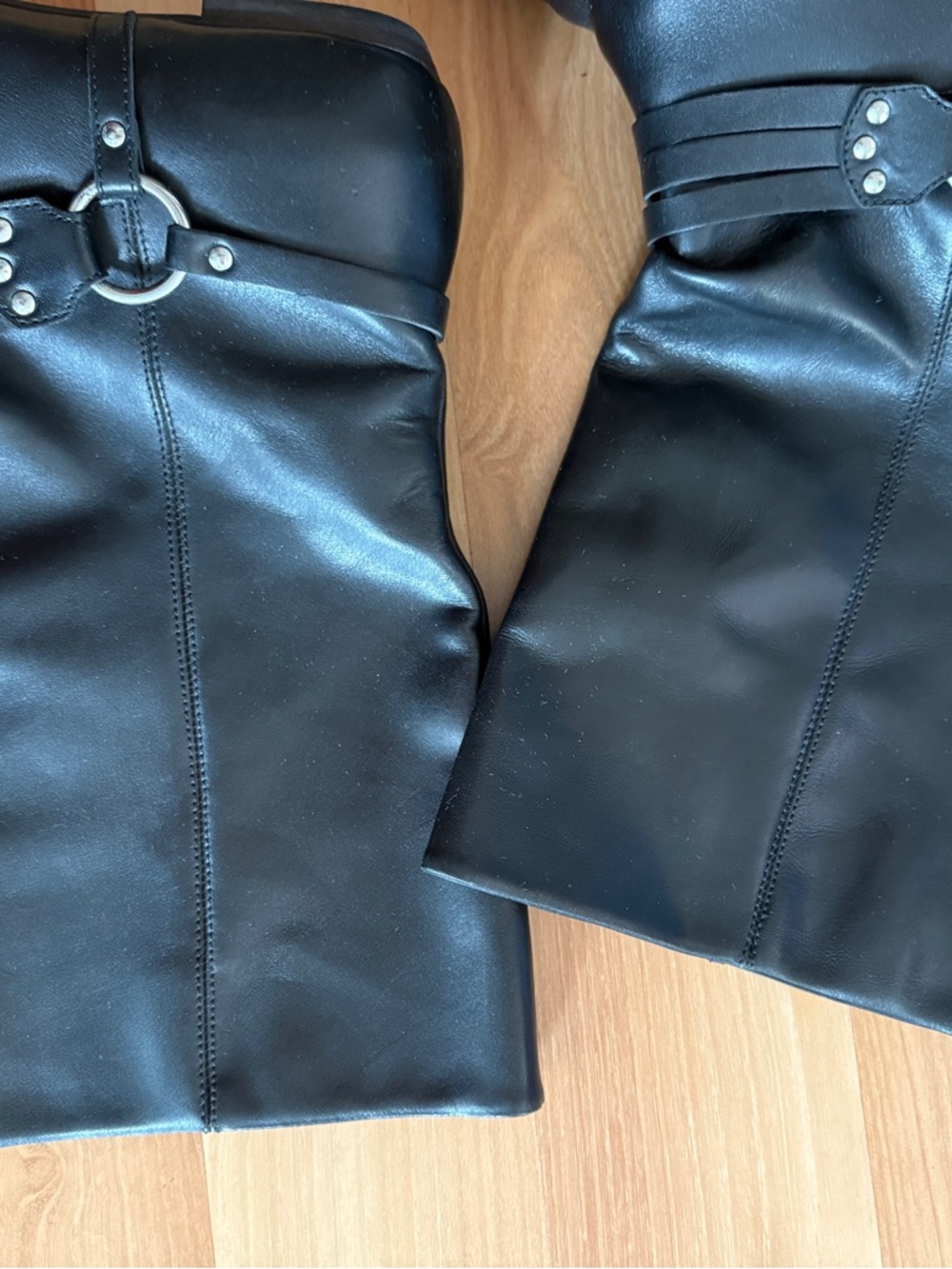 Frye Black Leather Mid-Calf Harness Riding Boots - Picture 4 of 10